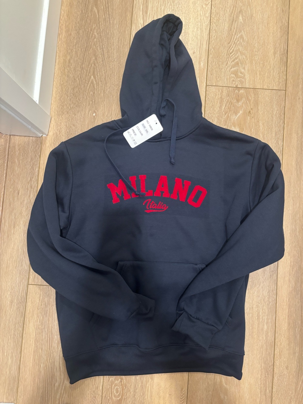 Milano Navy Hoodie with Red Logo